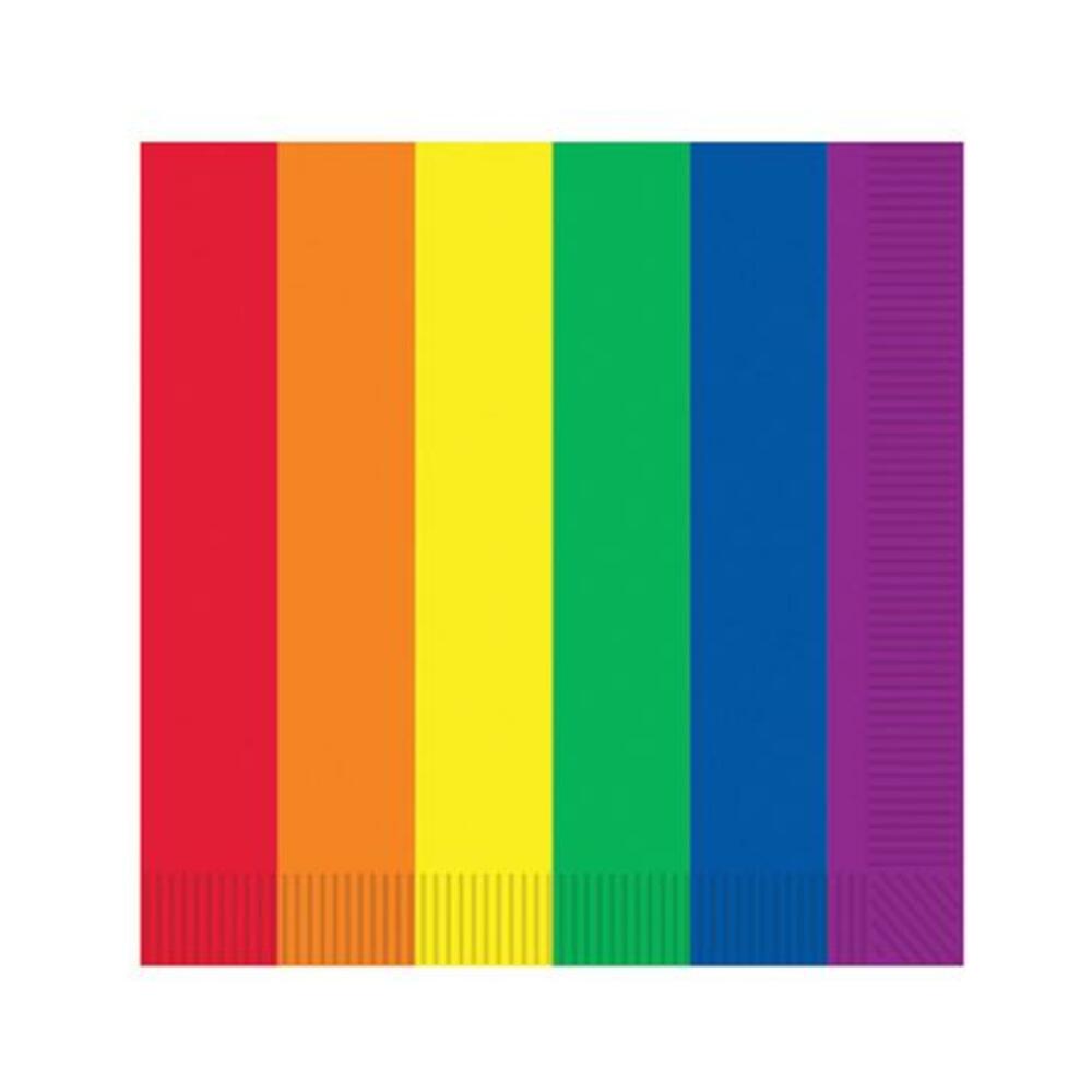 034689203063_1 Pride Luncheon Napkins - Rainbow Pack Of 16 - Image 1