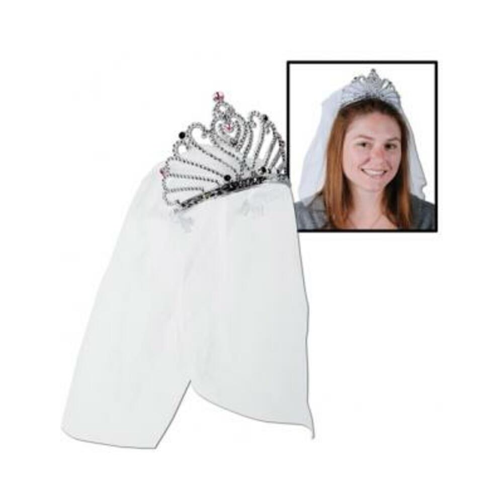 034689604990_1 Bride to be tiara and veil - Image 1
