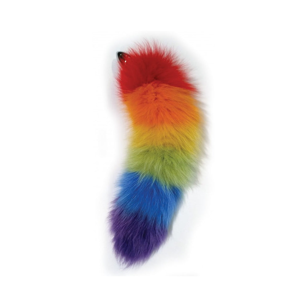 3242-2-800x800_jpg_e3bfe0b3-6377-4288-b8fb-4ea0101ea5d1 Rainbow Foxy Tail Fur Tail With Stainless Steel Butt Plug - Image 1
