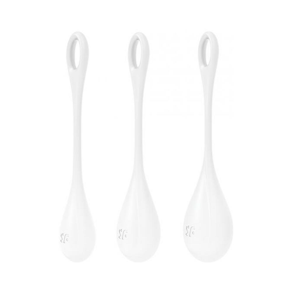 4049369043835_1 Satisfyer Yoni Power 1 Balls Training Set - White - Image 1