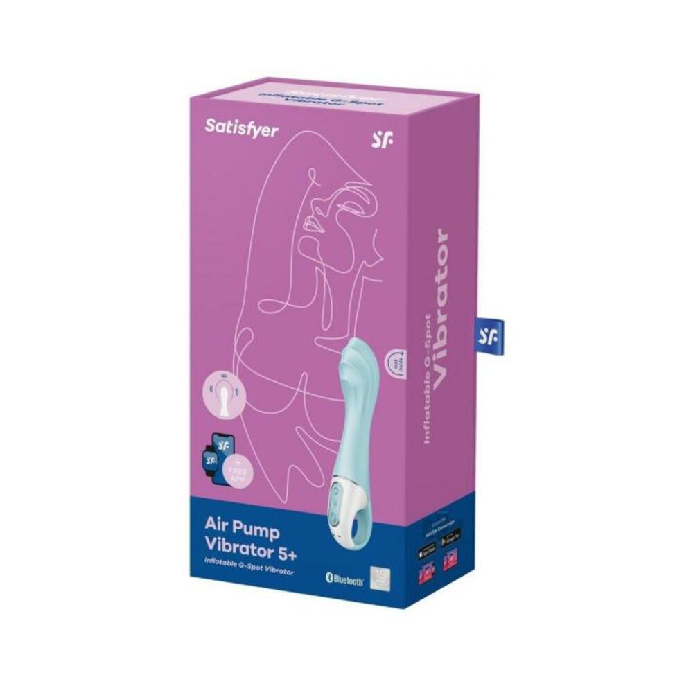 4061504038544_1 Satisfyer Air Pump Vibrator 5+ Blue - Image 1