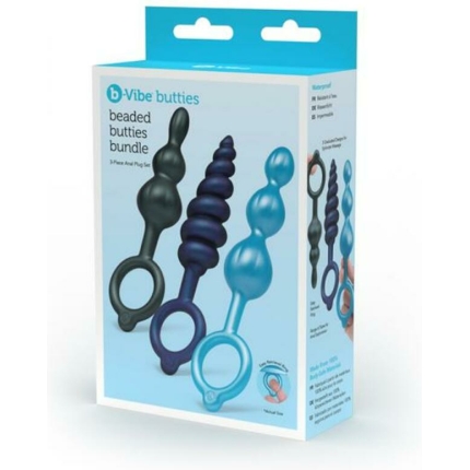 B-vibe Beaded Butties Bundle 3-piece Anal Plug Set