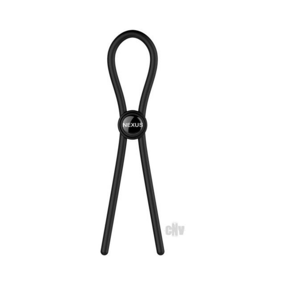 5060274221605_1 Forge Single Lasso Cock Ring Black - Image 1