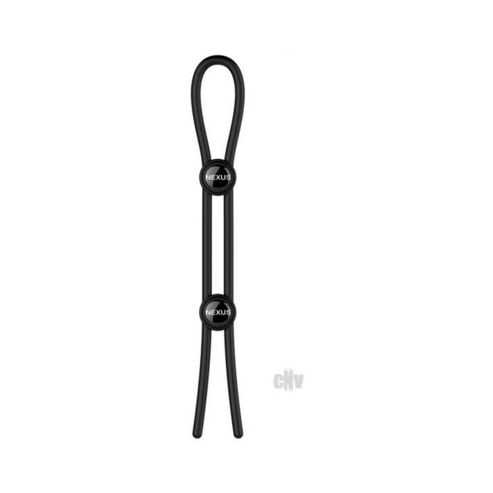 5060274221612_1 Forge Double Lasso Cock Ring Black - Image 1