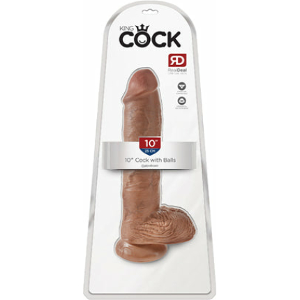 King Cock 10 Cock w/Balls - Tan