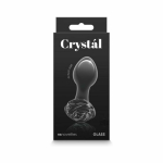 Crystal Rose Glass Anal Plug Black - Image 3