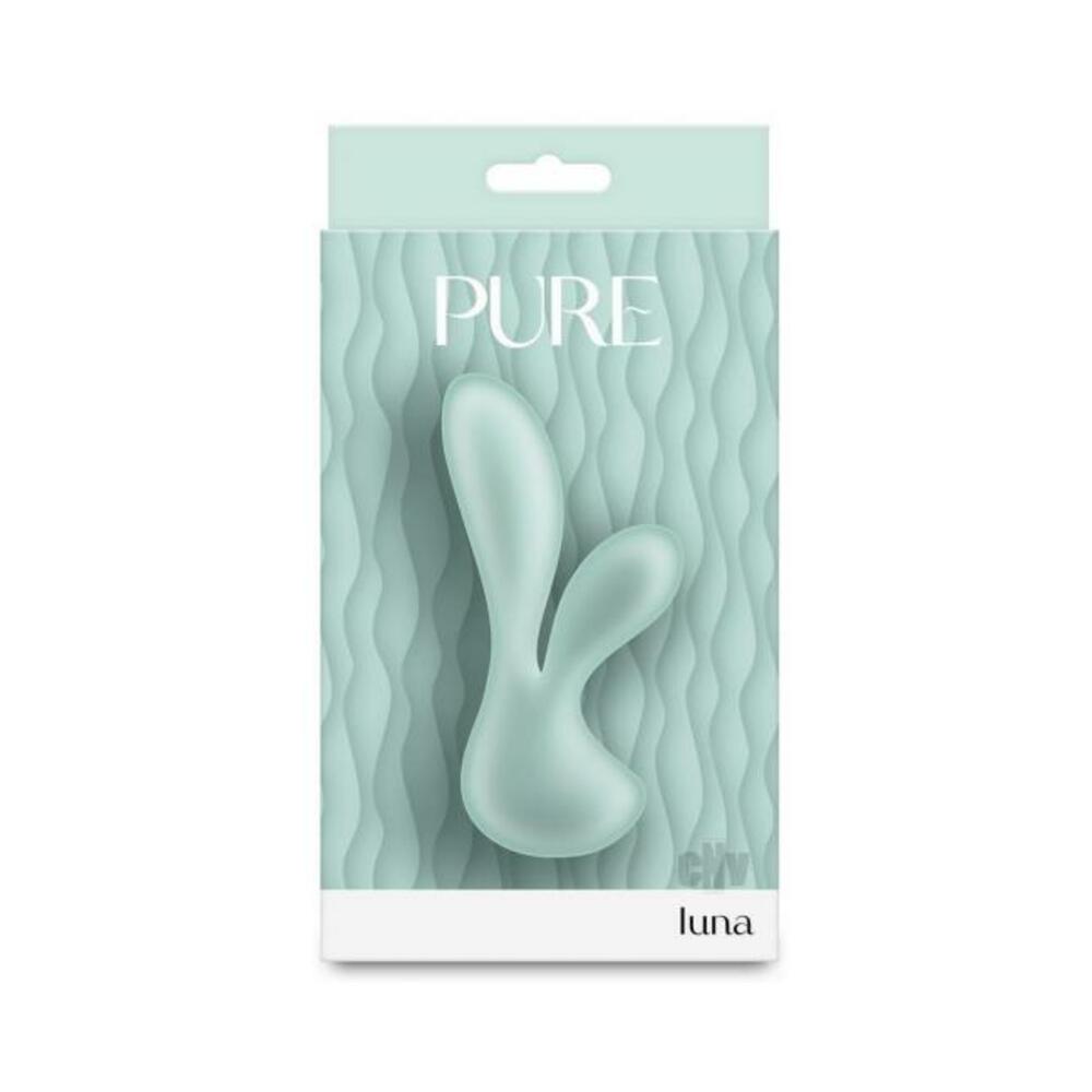 657447109119_1 Pure Luna Petite Rabbit Vibrator - Teal - Image 1