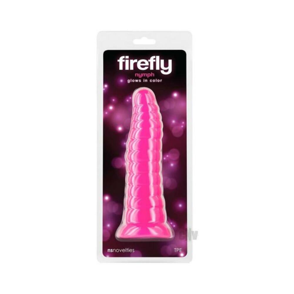 657447109409_1 Firefly Nymph Glow-in-the-dark Dildo Pink - Image 1