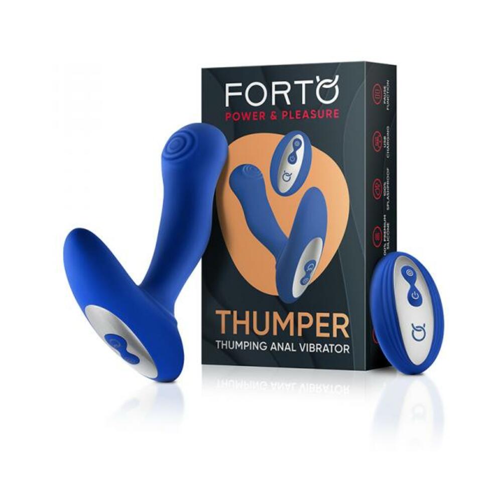 663546906313_1 Forto Thumping Anal Vibrator Blue - Image 1