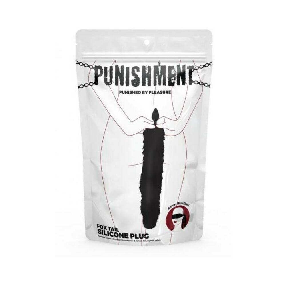 677613580023_1 Punishment Fox Tail Butt Plug - Black - Image 1