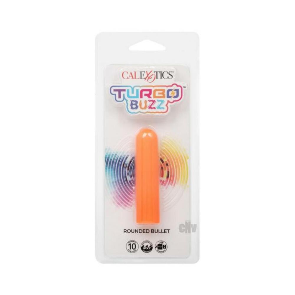 716770107343_1 Turbo Buzz Rounded Bullet Stimulator - Orange - Image 1