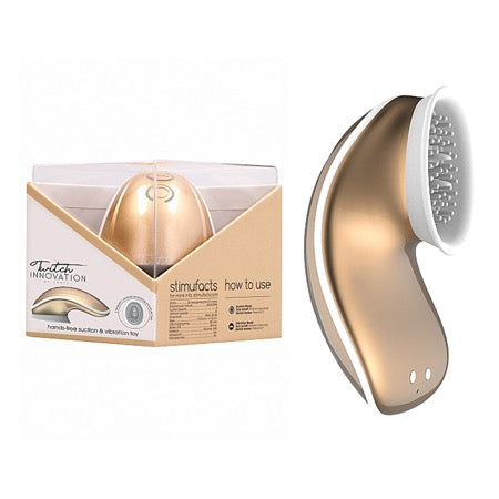 75707 Twitch Hand Free Suction/ Vibra Toy Gold - Image 1