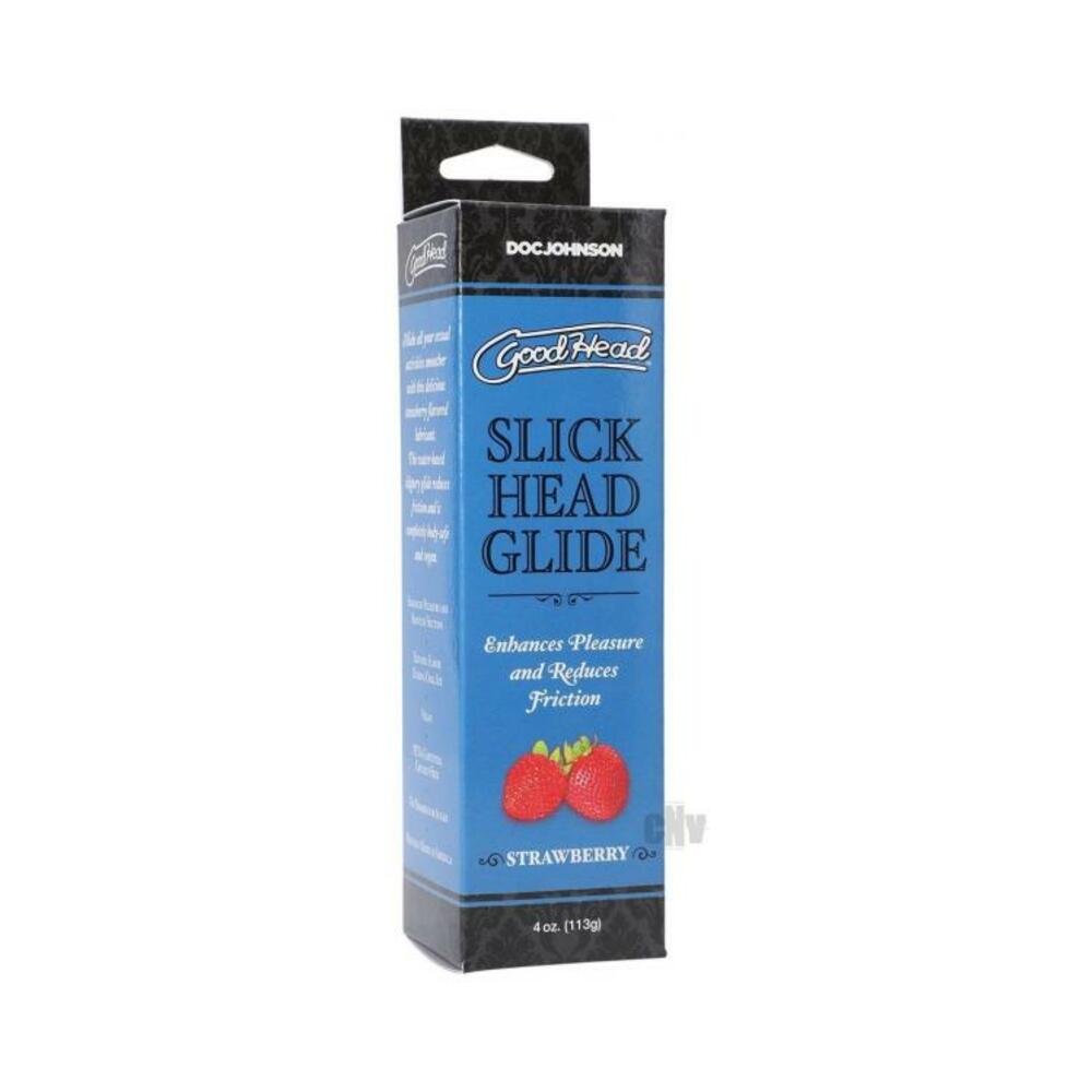 782421081508_1 Goodhead Slick Head Glide Strawberry 4 Oz. - Image 1