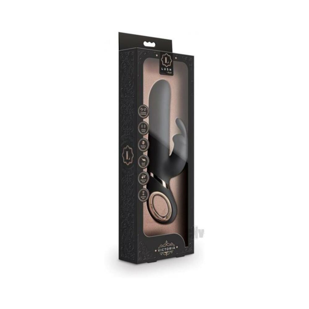 819835028291_1 Lush Victoria Rabbit Vibrator Black - Image 1