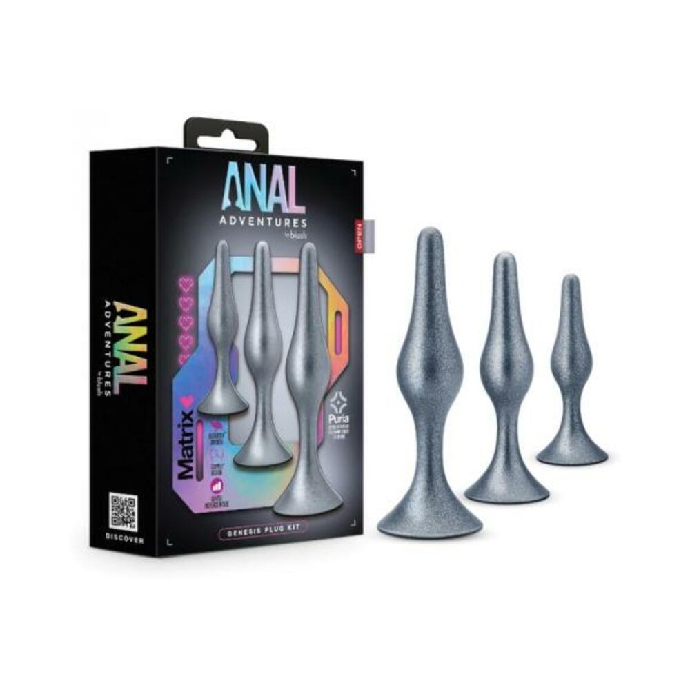 819835029663_1 Anal Adventures Matrix Genesis Plug Kit Stellar Silver - Image 1