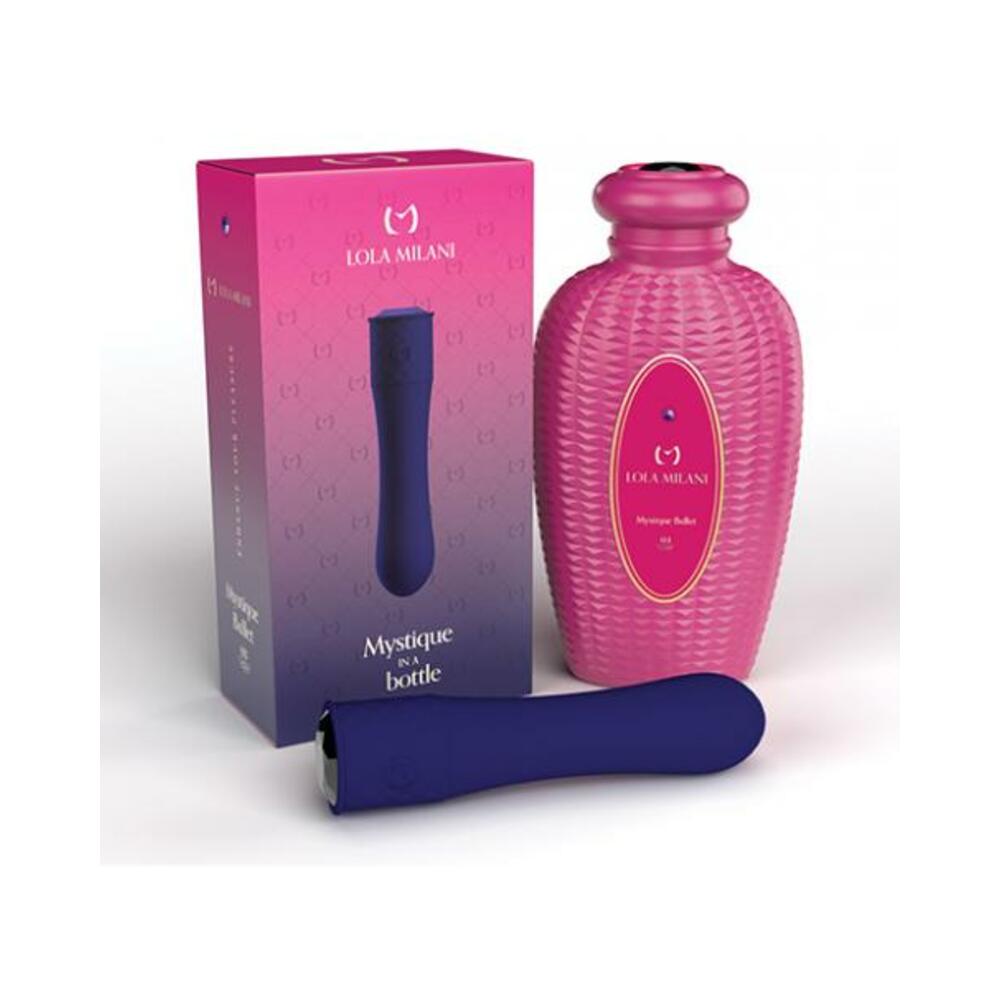 8388766648950_1 Lola Milani Mystique Bullet W/pink Bottle - Dark Purple - Image 1