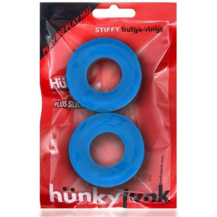 Oxballs Stiffy 2-pack Bulge Cockrings Silicone Tpr Teal Ice