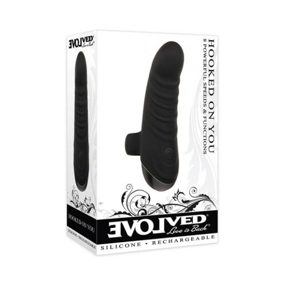 844477018720_1 Evolved Hooked On You Rechargeable Silicone Black - Image 1