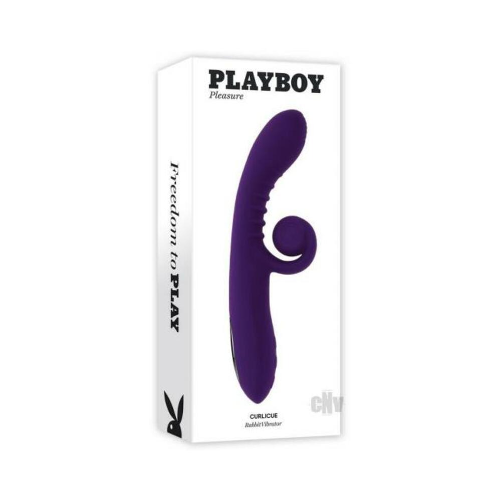 844477024707_1 Playboy Curlicue Rechargeable Dual Stim Vibrator Silicone Acai - Image 1