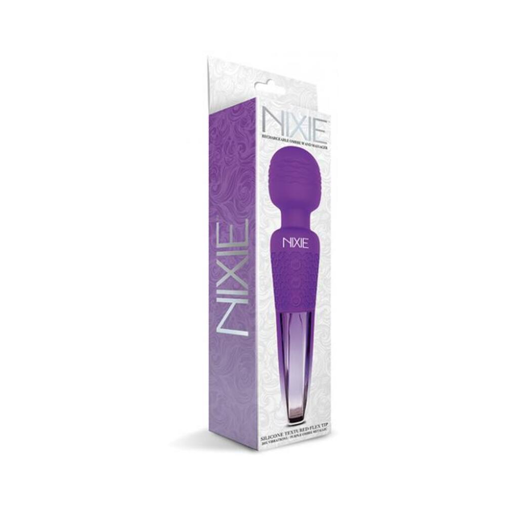 850010096902_1 Nixie Rechargeable Wand Massager Purple Ombre Metallic - Image 1