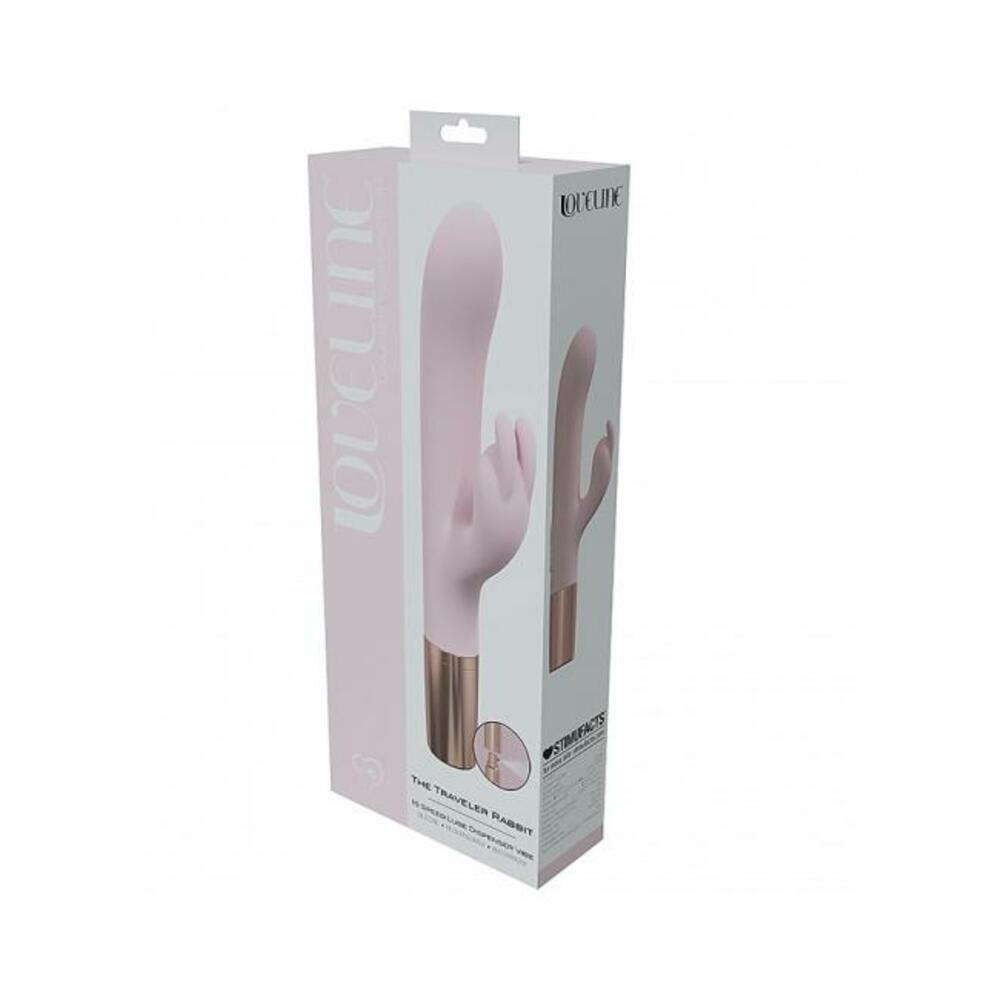 8714273054920_1 Loveline Traveler Rabbit Silicone Rechargeable Splashproof Pink - Image 1