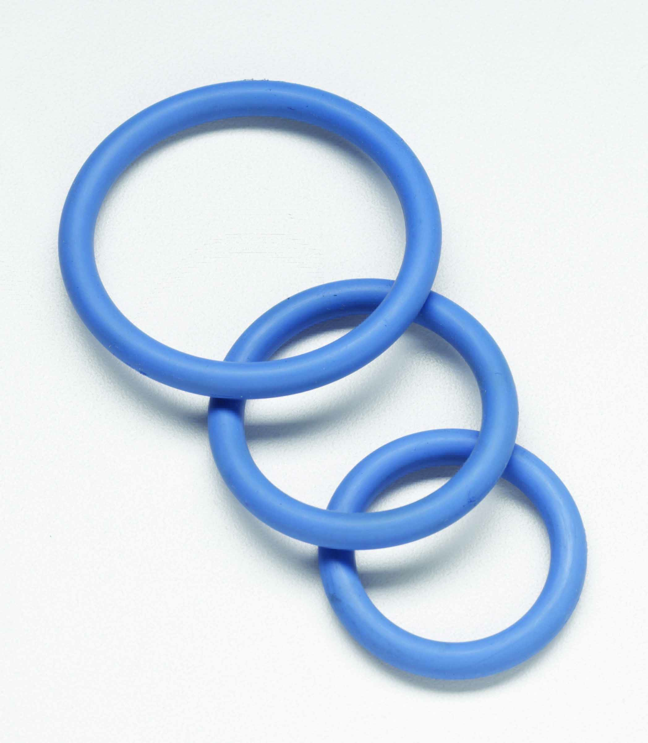 BSPR-59 Spartacus Nitrile Cock Ring Set - Blue Pack of 3 - Image 1