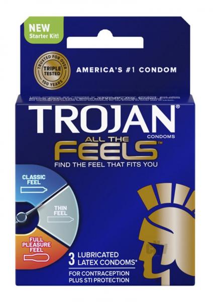 CNVEF-EATJ300005fca092b4d3ca Trojan All The Feels Condoms - Pack Of 3 - Image 1