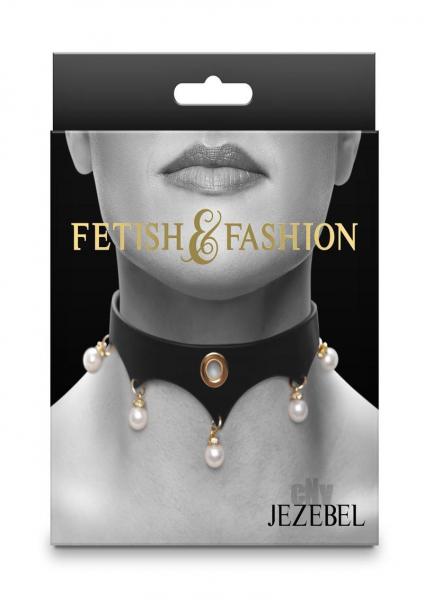 CNVEF-ENS1800-23652664eba6f25 Fetish Fashion Jezebel Collar Blk/gld - Image 1