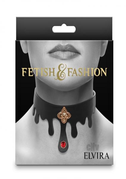 CNVEF-ENS1800-43652664ed7425c Fetish Fashion Elvira Collar Blk/gld - Image 1