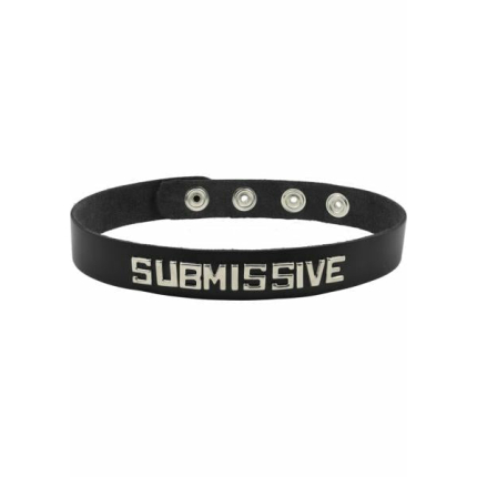 Wordband Collar - Submissive - Black