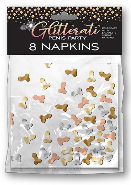 CNVEF-EVCP10376078017fc997f Glitterati Penis Party Napkins - Pack Of 8 - Image 1