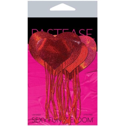 Pastease Tassel Holographic Heart - Red O/s