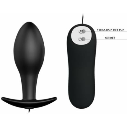 Pretty Love Vibrating Bulb Shaped Butt Plug Black