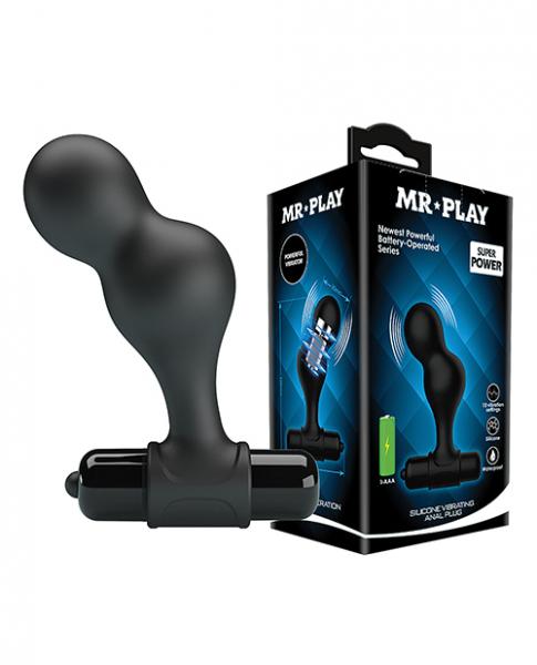 CNVELD-BI-040133-MR6439247057d53 Mr. Play Silicone Anal Vibro Plug - Black - Image 1