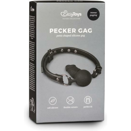Easy Toys Ball Gag W/silicone Dong - Black