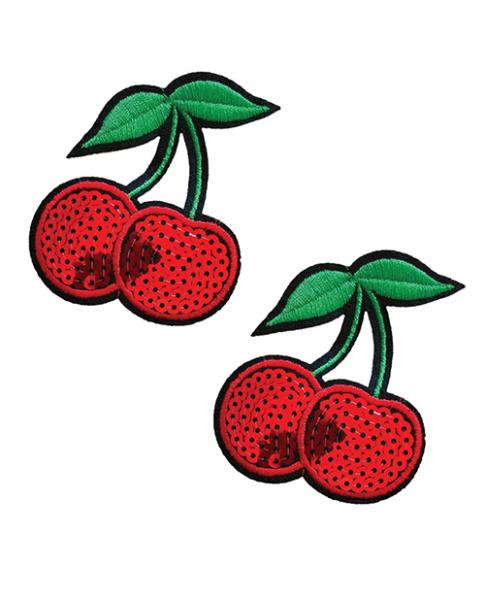 CNVELD-NN-CHENF625942f1e2216 Neva Nude Sequin Cherry Pasties (2 Wears) - Red O/s - Image 1
