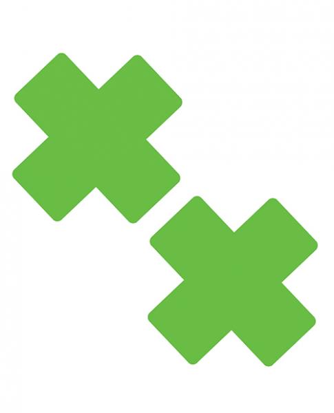 CNVELD-NN-HRGRXF63624047859ba Neva Nude Temperature Reactive X Factor Pasties - Neon Green - Image 1