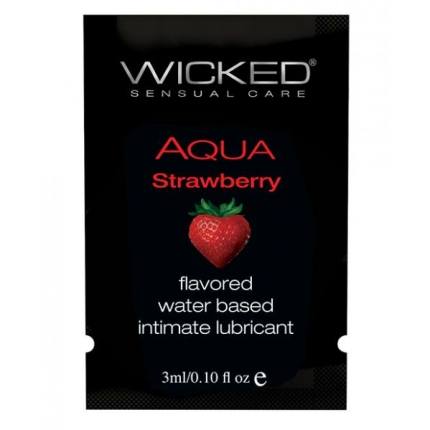 Wicked Aqua Water Based Lubricant Strawberry .1oz