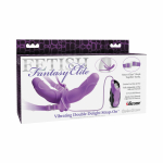 Elite Vibrating Double Delight Strap On 10 Inches - Purple - Image 3