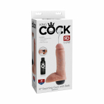 King Cock 8 inches Squirting C*ck Balls Beige - Image 3