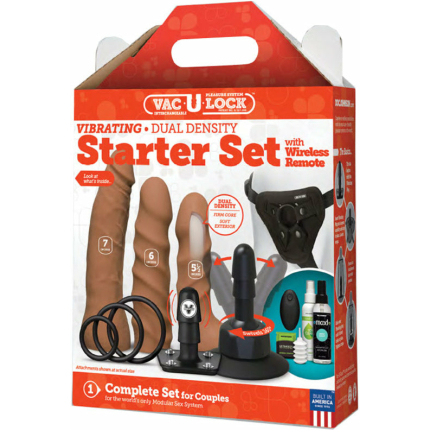 Vac-U-lock Vibrating Dual Density Starter Set with Wireless Remote