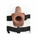 Fetish Fantasy 7in Hollow Rechargeable Strap-on With Remote, Tan - Image 2