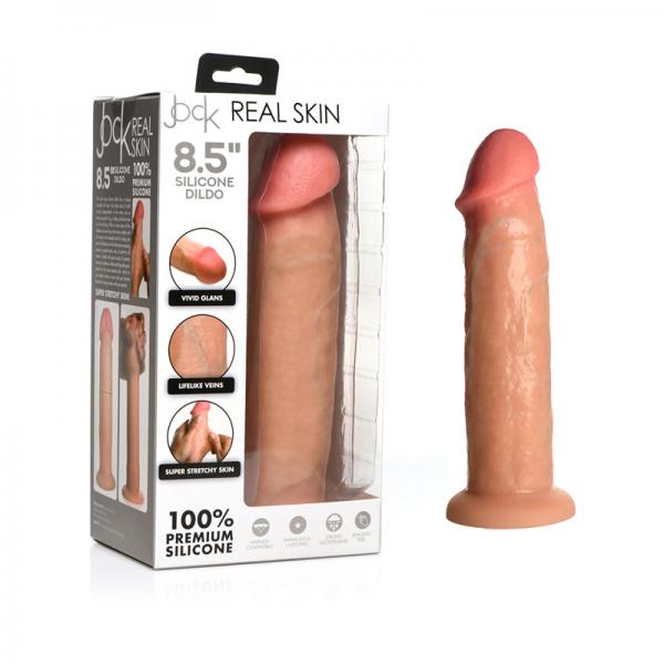 CNVNAL-89233651f4b2fa64ff Jock Real Skin Silicone Dildo 8.5 In. Light - Image 1