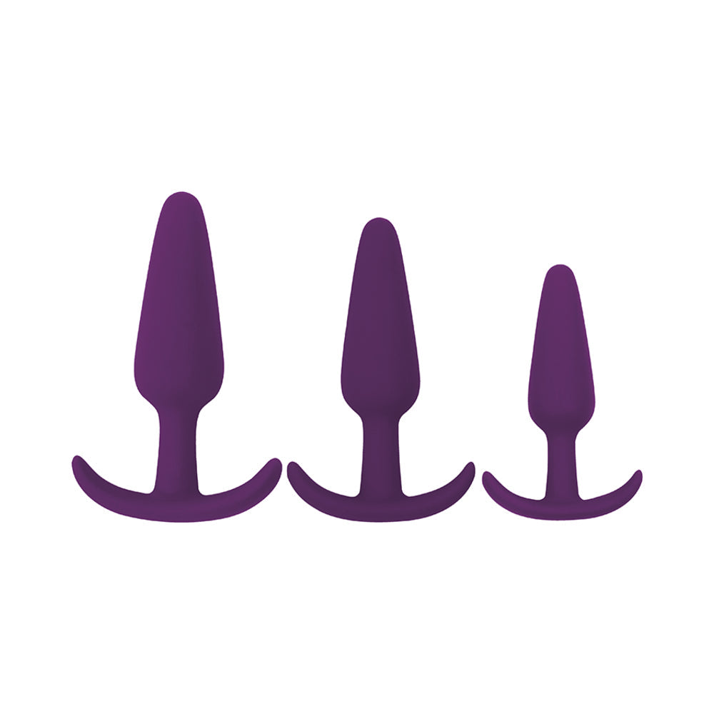 Rump Rockers 3 Piece Anal Plug Training Set Violet