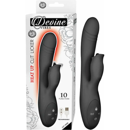 Devine Vibes Heat Up Clit Licker-Black