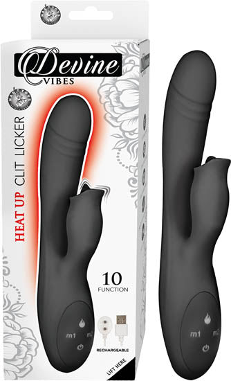 Devine Vibes Heat Up Clit Licker-Black