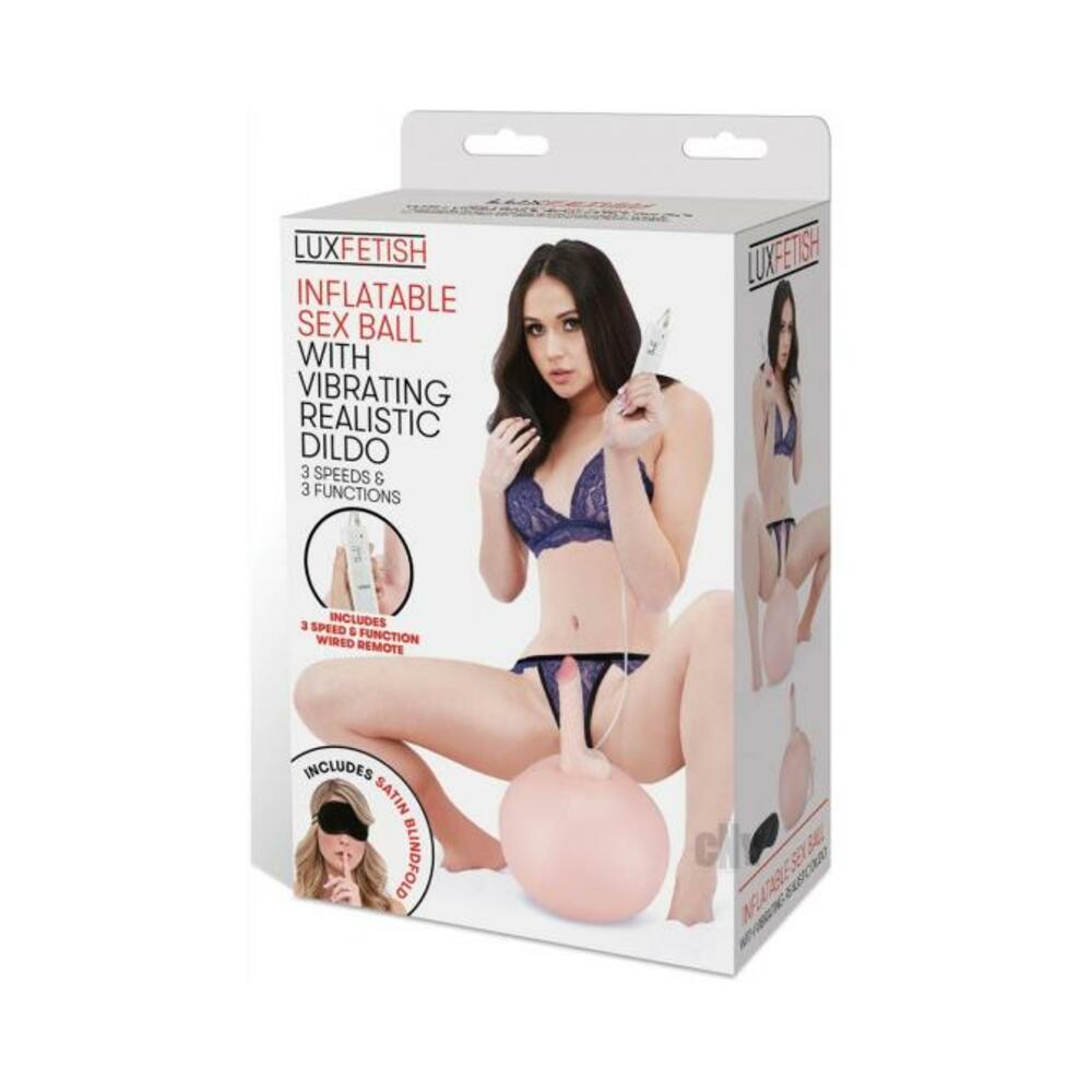 4890808245514_1 Lux Fetish Inflatable Sex Ball With Vibrating Realistic Dildo - Image 1