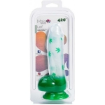 Leif 7 In 420 Pot Leaf Print Silicone Dong - Image 3