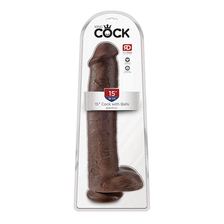 King Cock 15 Cock Wtih Balls - Brown