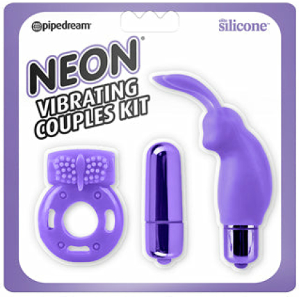 Neon Luv Touch Vibrating Couples Kit - Purple